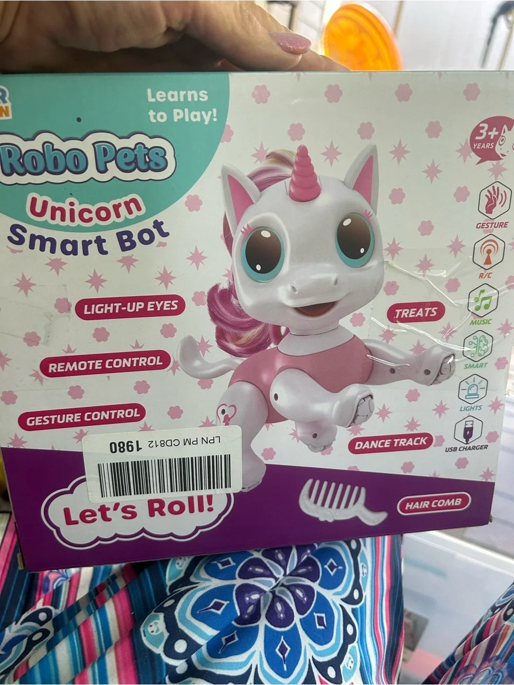 Unicorn Smart Bot - Pink and White Interactive Toy